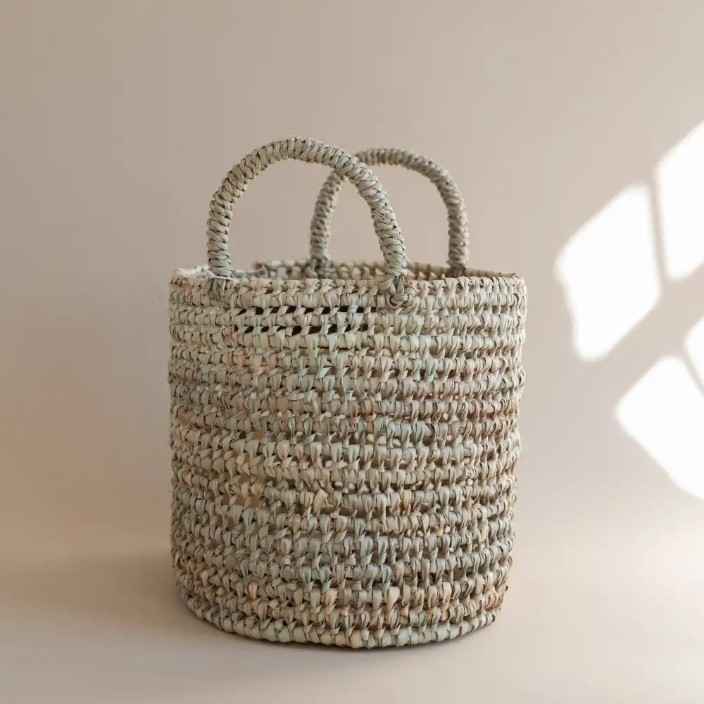 Open Weave Basket with Handles