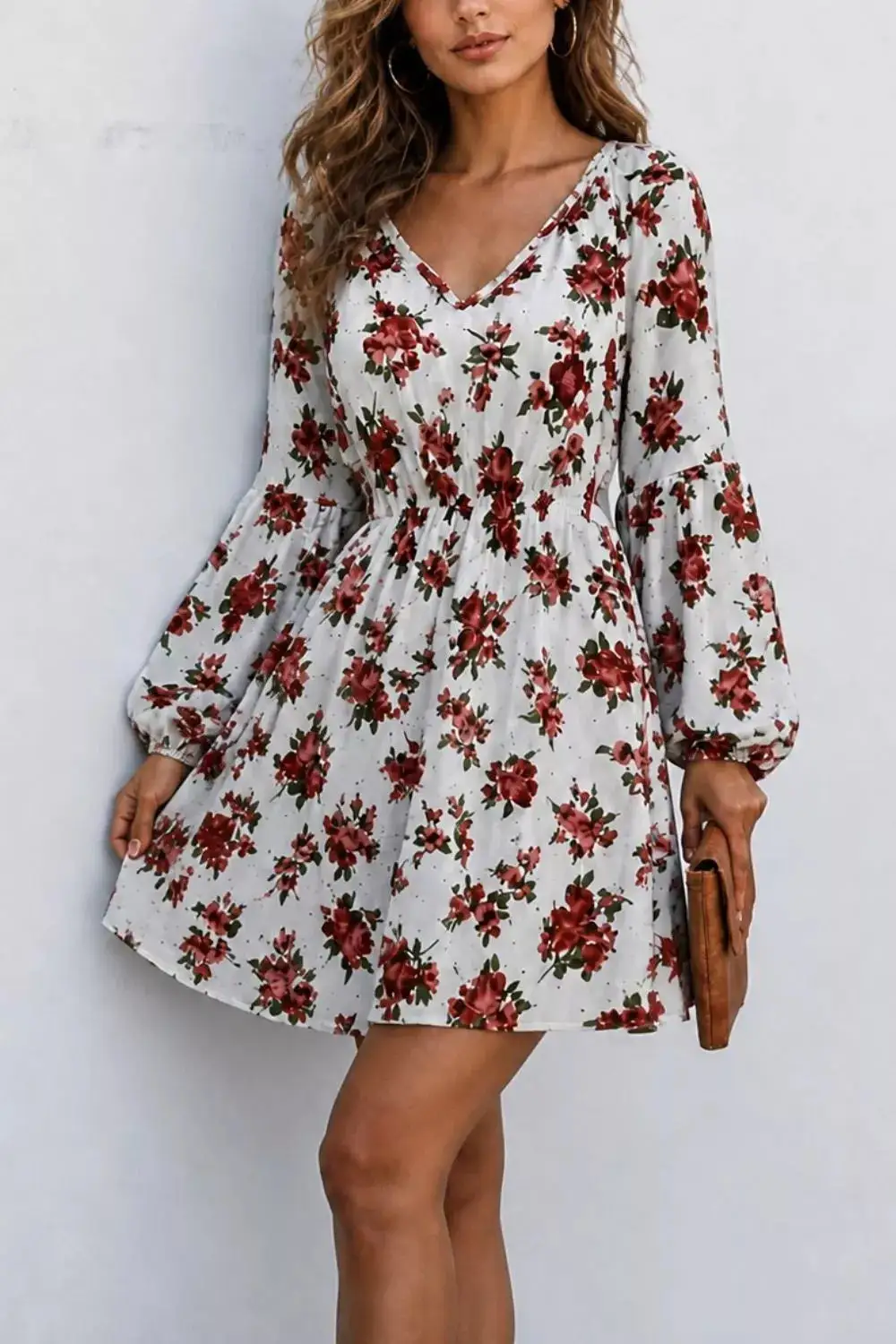 Smocked Floral Mini Dress