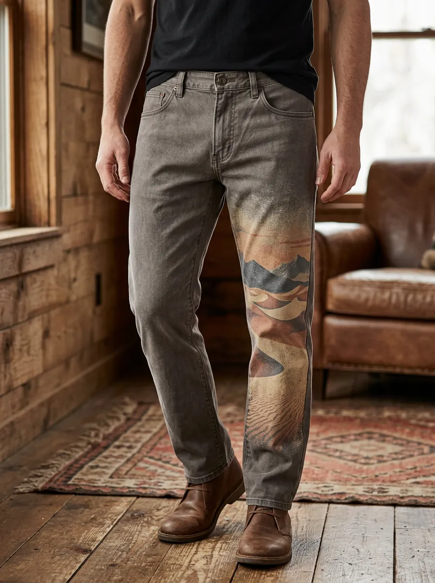 Men's Nature Lover Desert Landscape Printed Pants