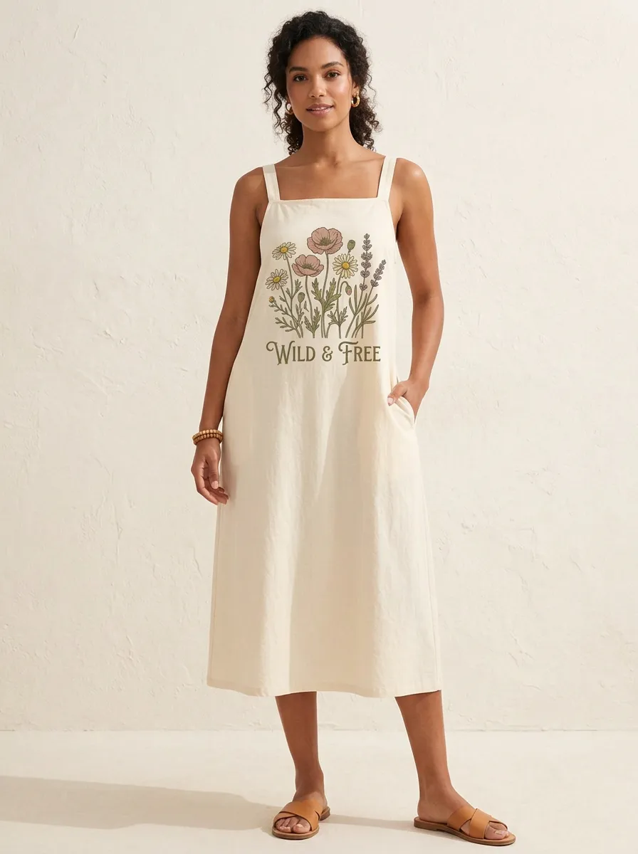 Wild And Free Nature Lover Floral Tank Dress