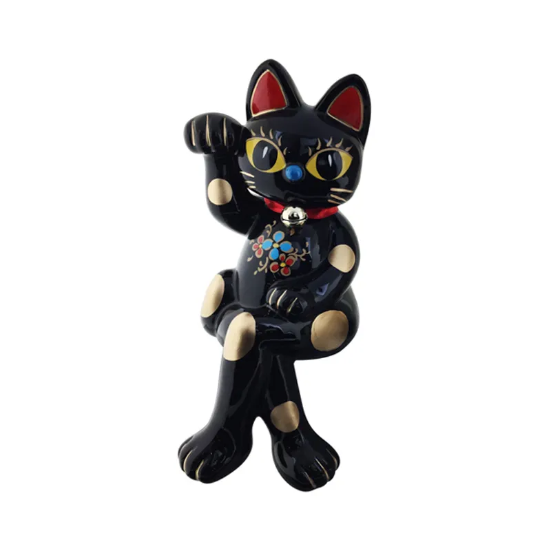 Elegant Ceramic Lucky Cat Figurine