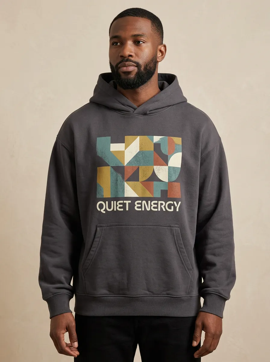 Minimal Quiet Energy Geometric Abstract Hoodie