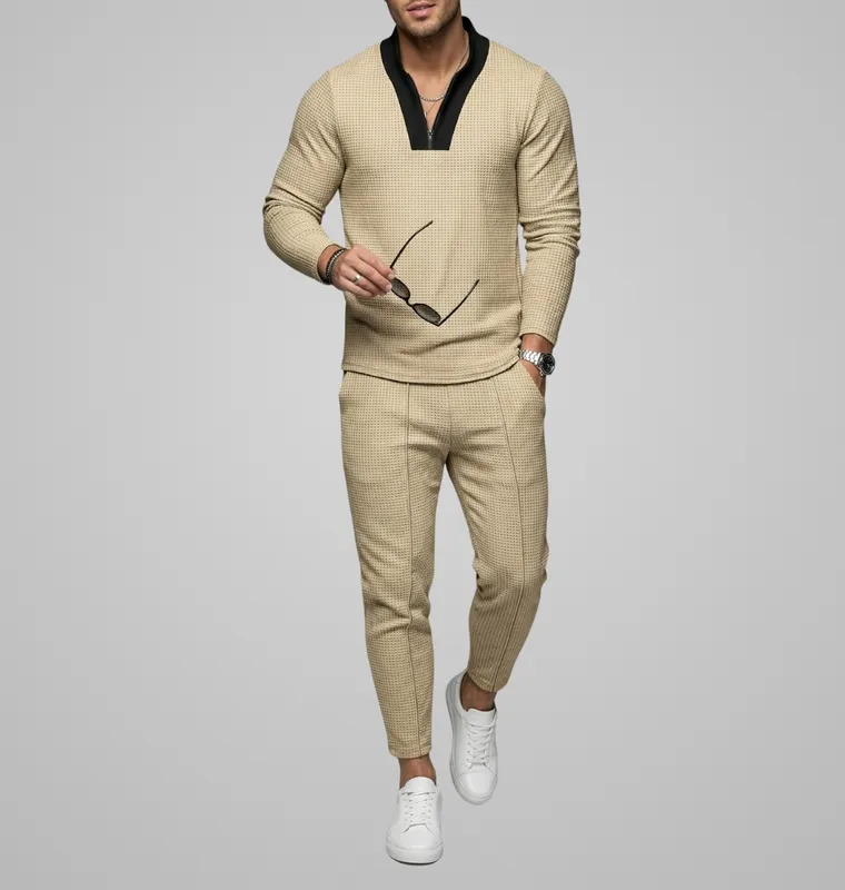 Half Zip Tracksuit Set Clean Cut