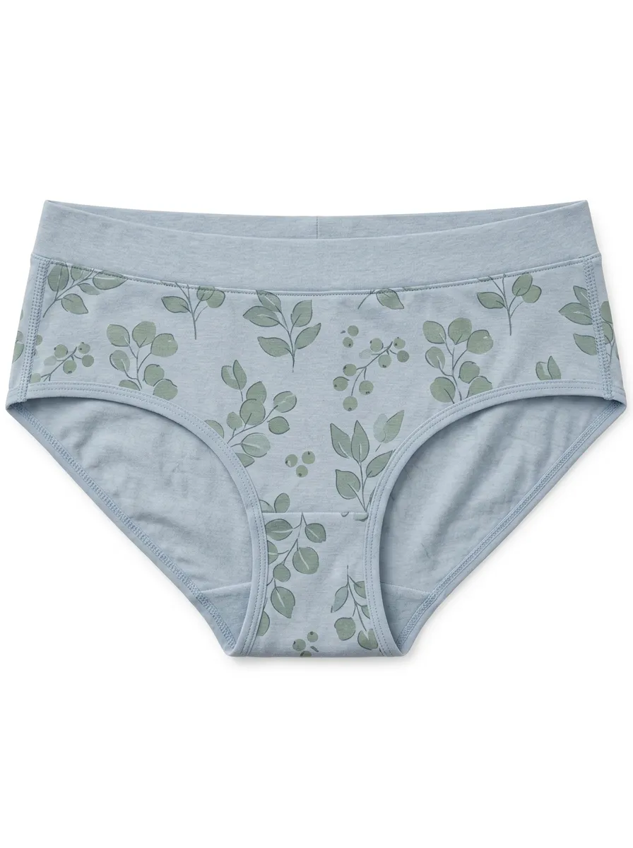 Women's Patterned Panties with Botanical Detail