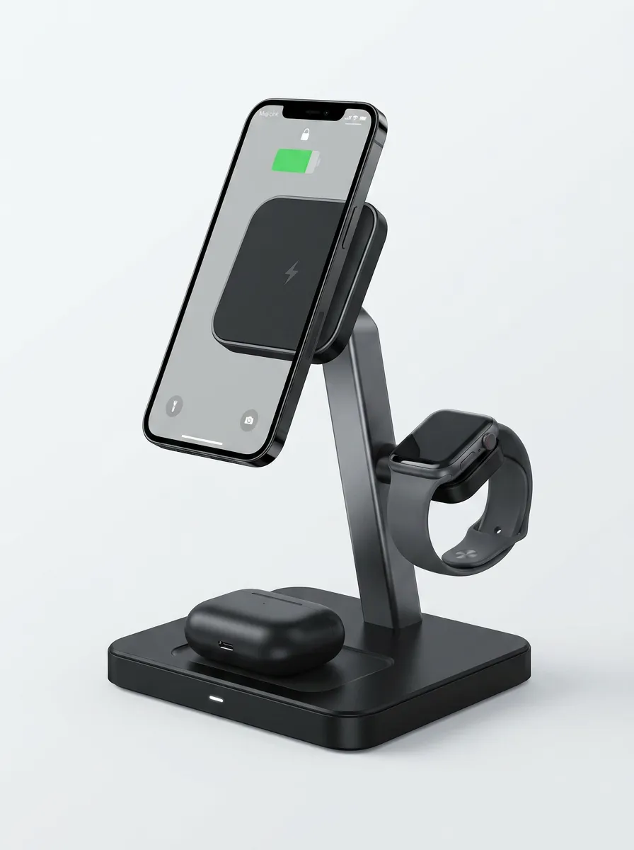 Compact 3-in-1 Magnetic Wireless Charger