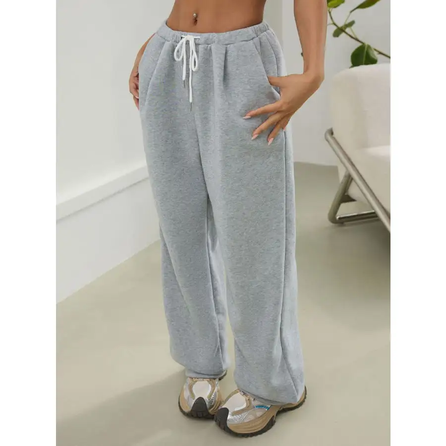 Drawstring Wide Leg Pants