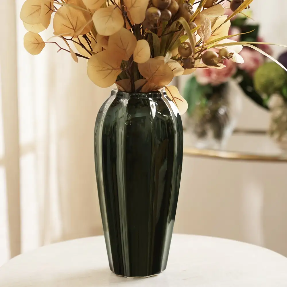 Green Glazed Ceramic Vessel