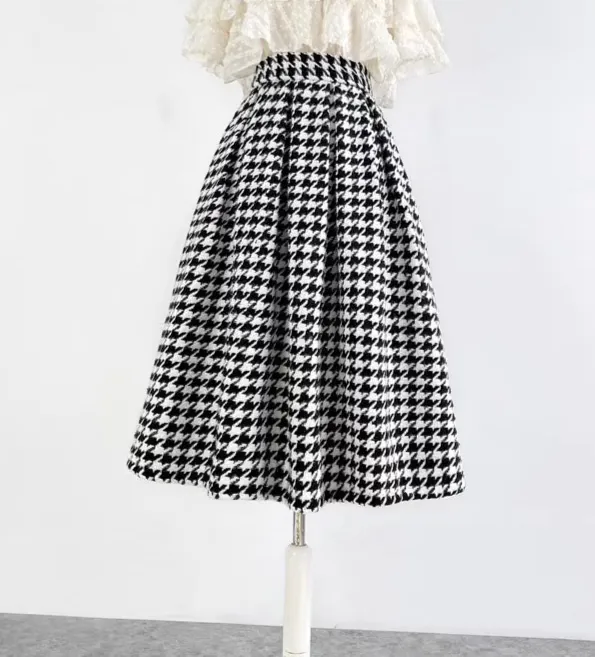 Lightweight Comfort Embroidered High Waist Skirt