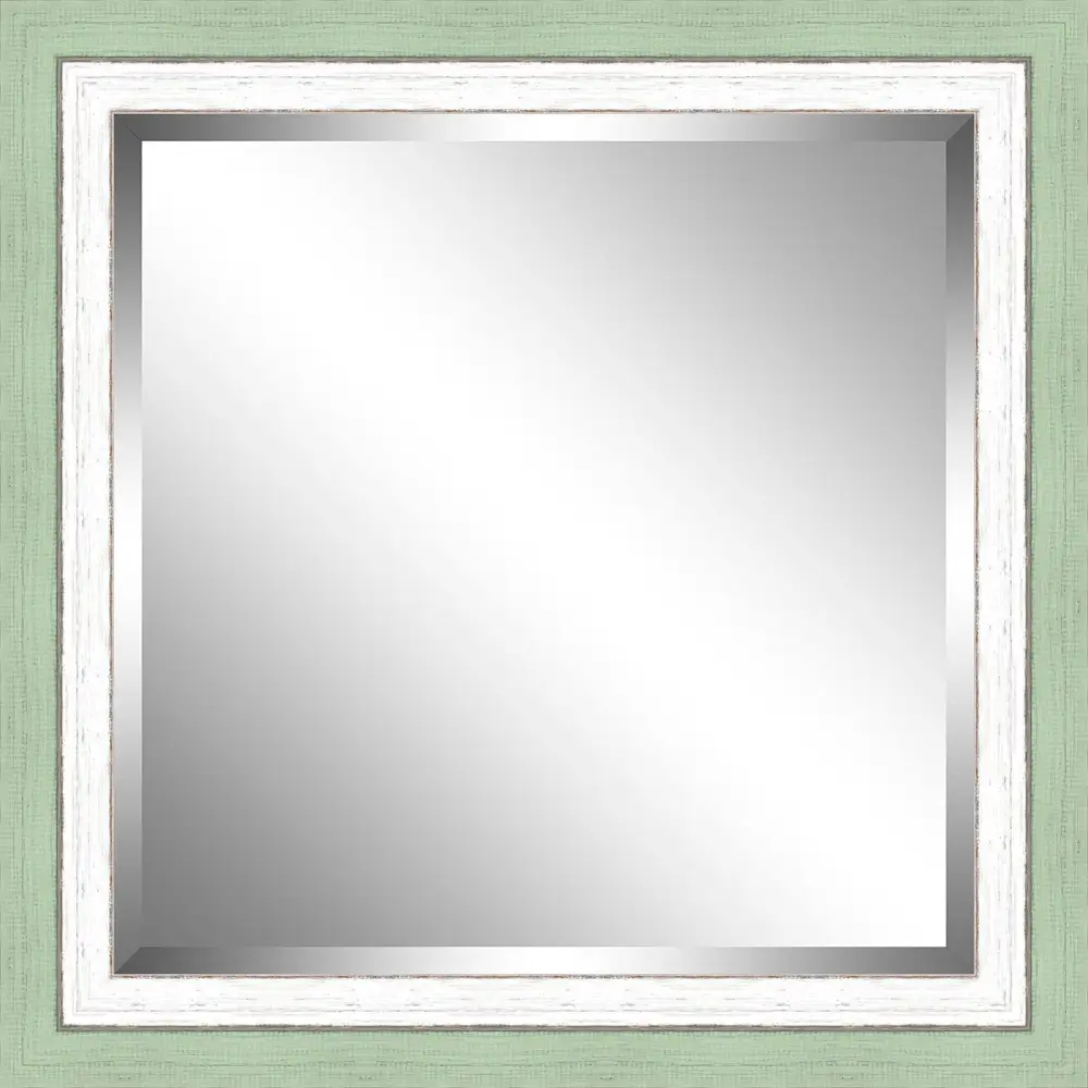 Rustic Beveled Double Frame Mirror