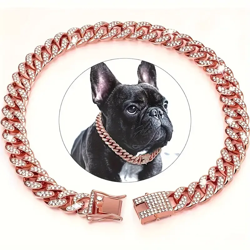 1pc Adjustable Cuban Link Dog Chain Collar