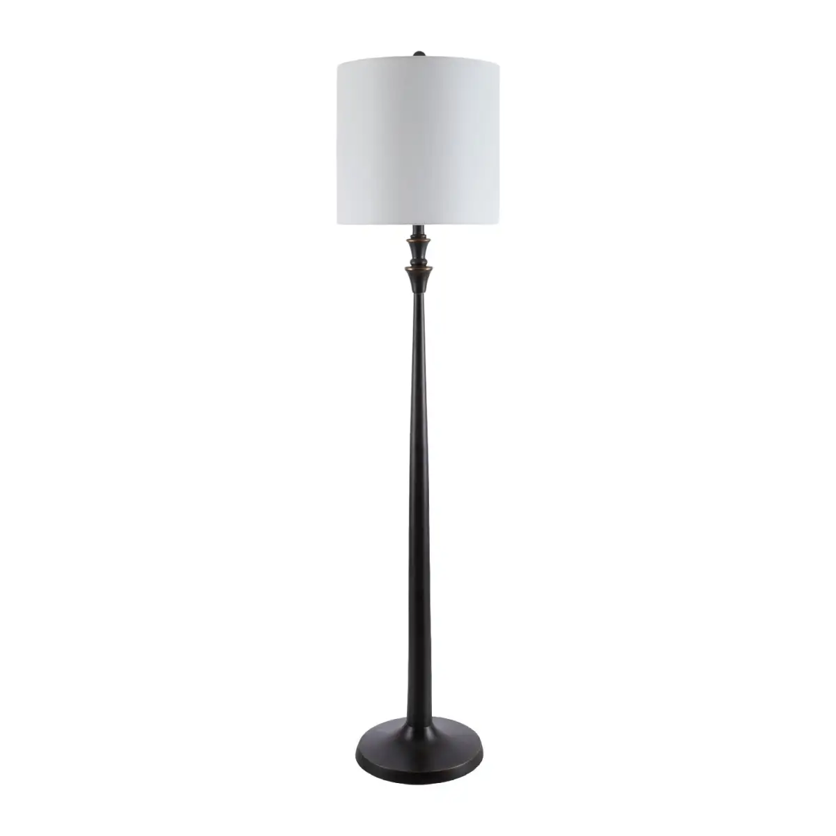 Linen-Shade Drum-Shade Floor Lamp