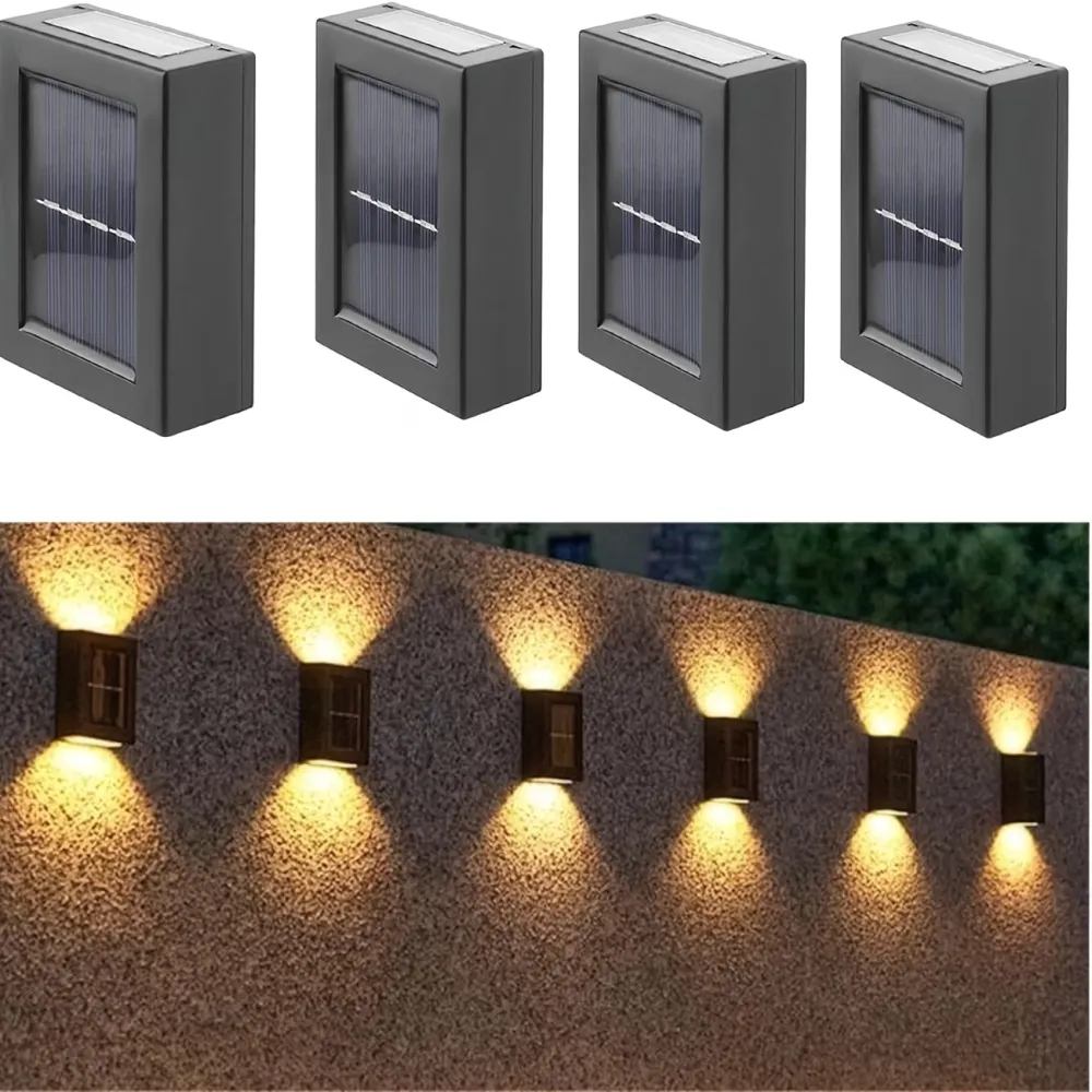 2 Pcs Outdoor Solar Wall Sconce