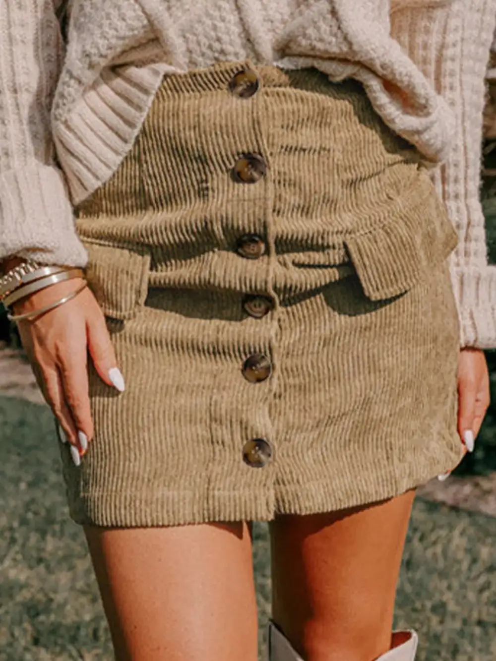 Corduroy Mini Skirt
