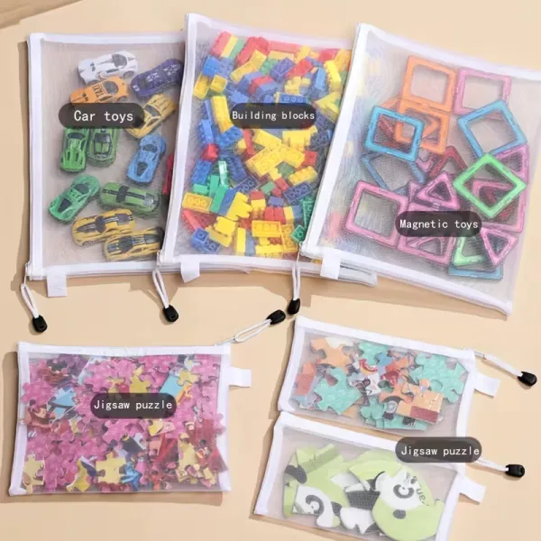 10pcs Transparent Mesh Storage Pouches