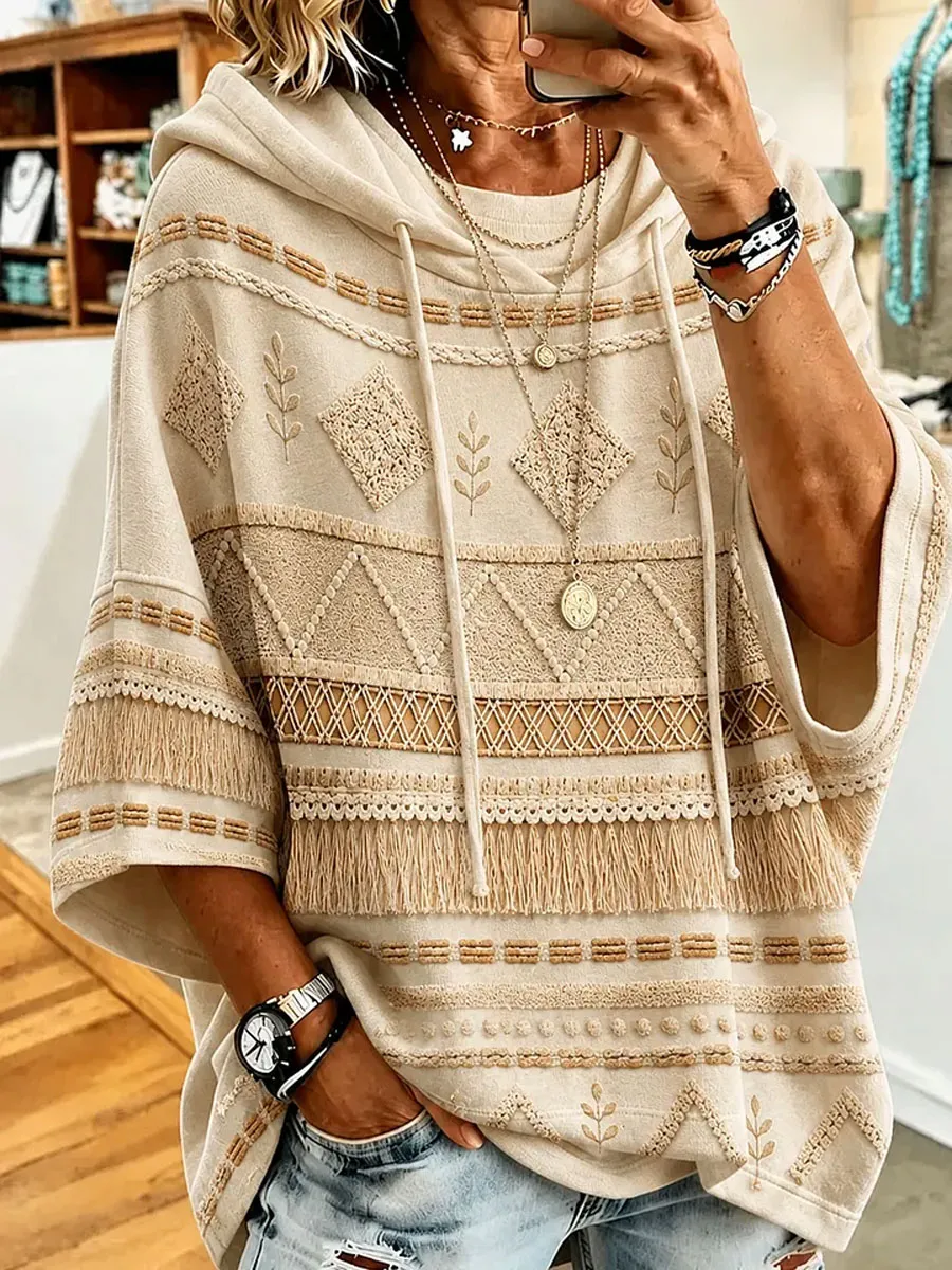 Women’s Retro Bohemian Art Print Hoodie