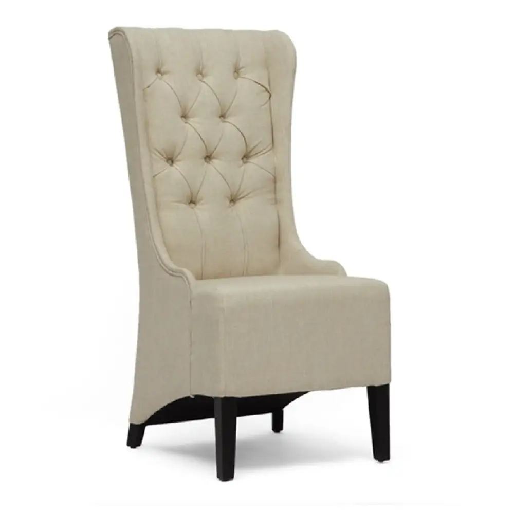 Linen High-Back Accent Chair