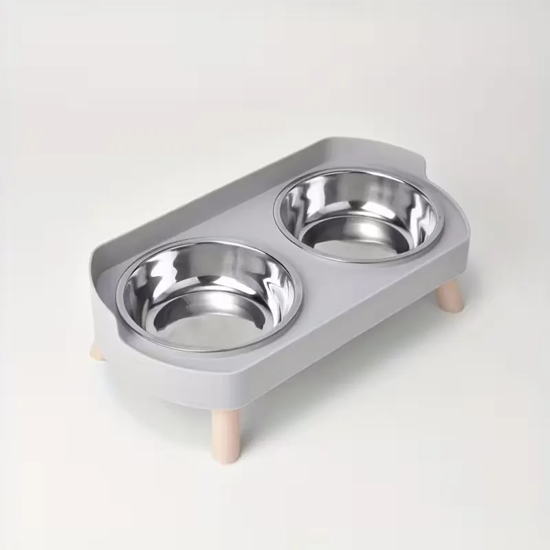 Water Dispenser Stainless Steel Non-Slip Dual Bowl