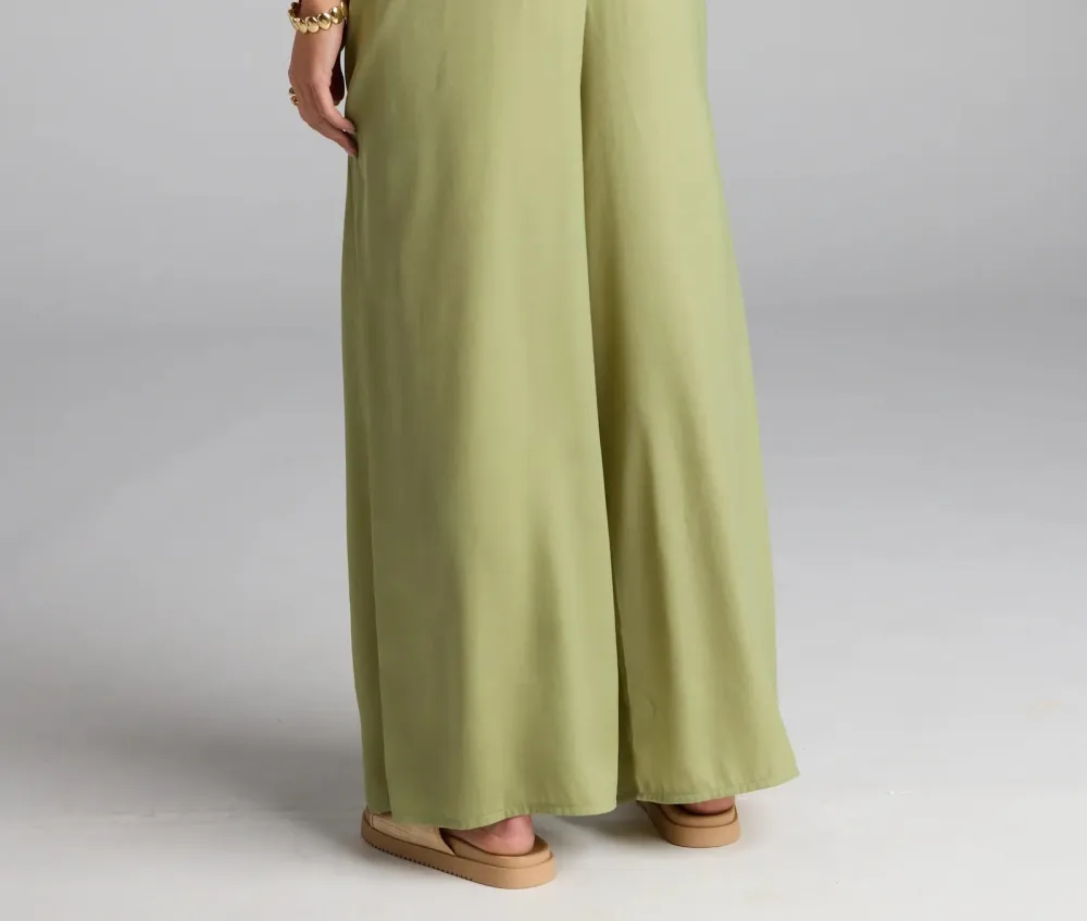 Satin Wide-Leg Pants