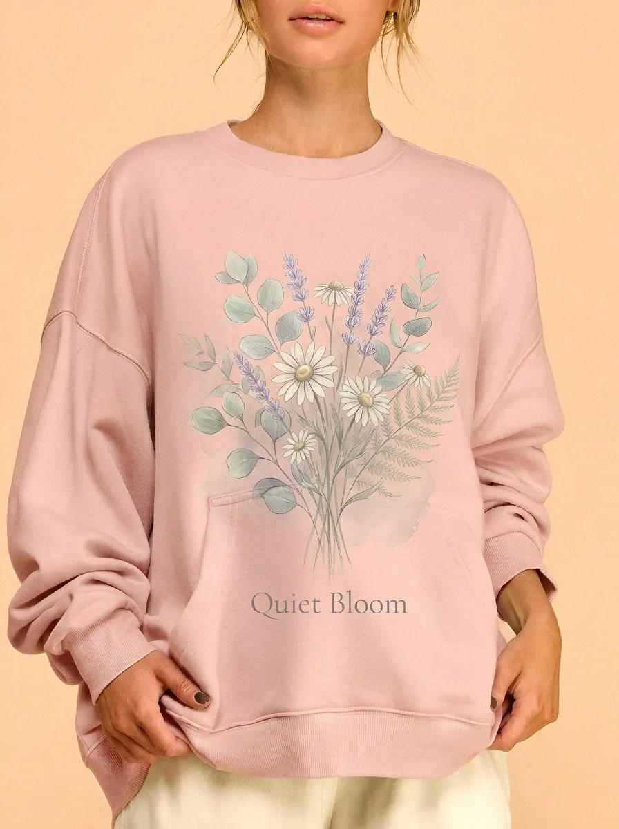 Women's Floral Nature Lover Quiet Bloom Printed Sweatshirt