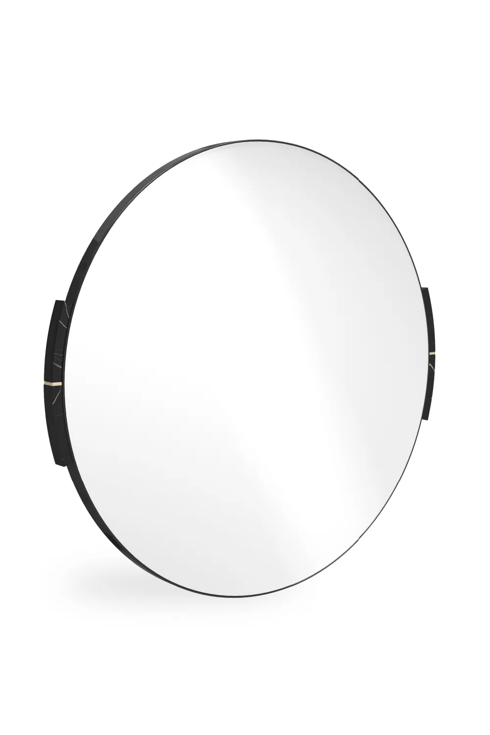 Marble Accent Round Wall Mirror