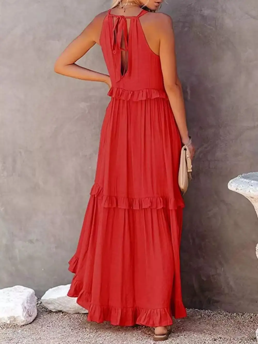 Classic Tiered Sleeveless Maxi Dress