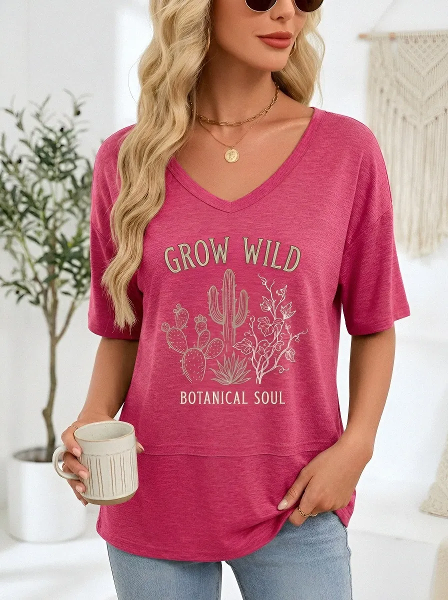 Botanical Cactus Grow T-Shirt