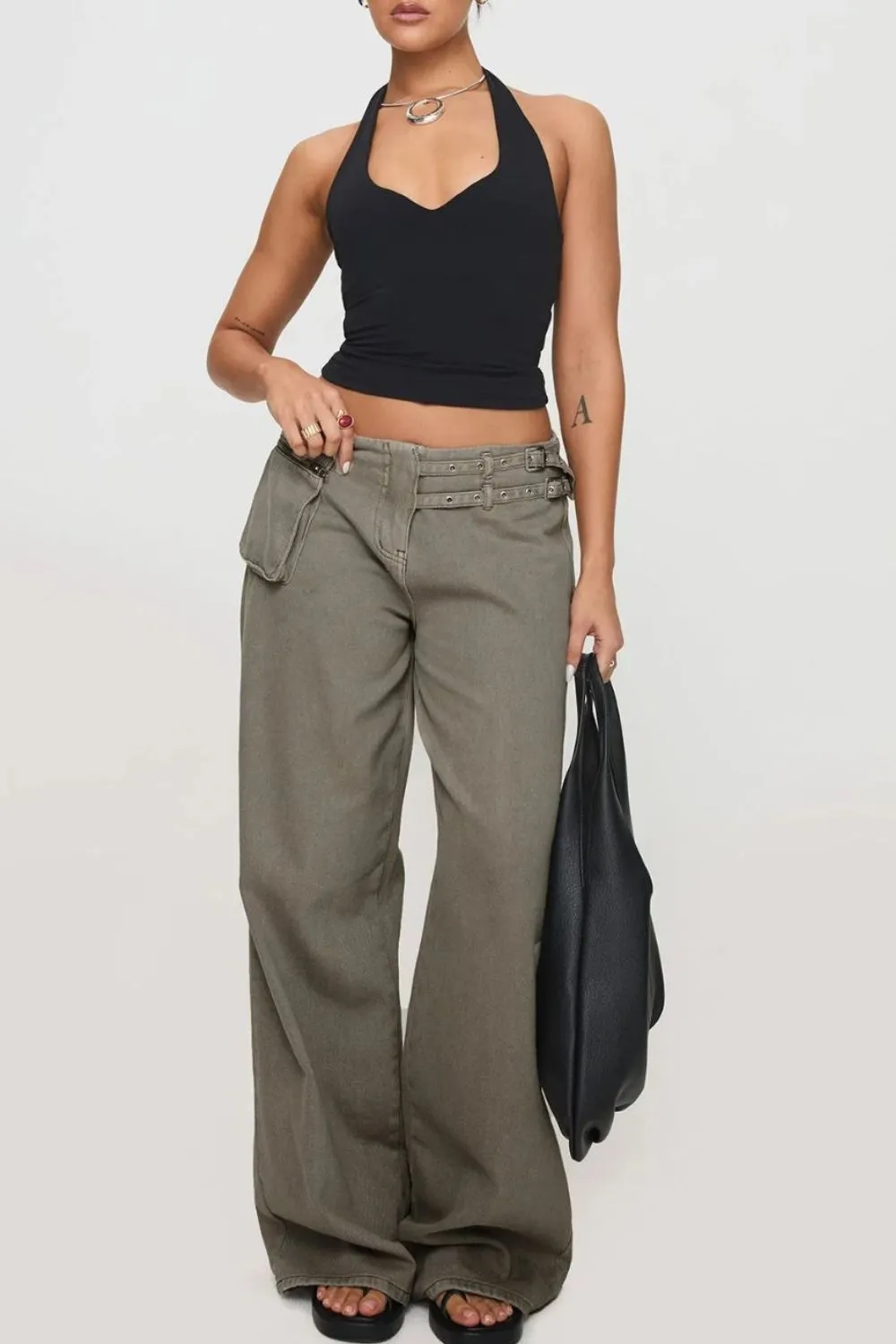 Wide Leg Jeans With Pocket