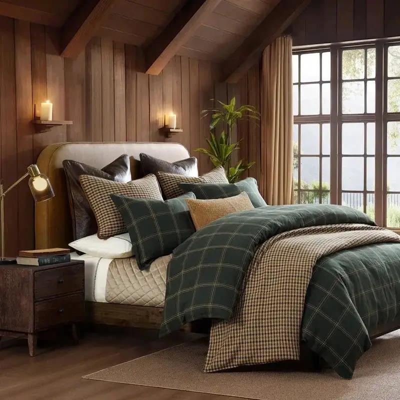 Faux Fur Herringbone Duvet Cover Set