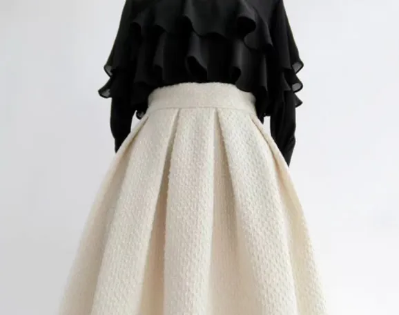 Smooth Weekend Everyday Casual Wool Skirt