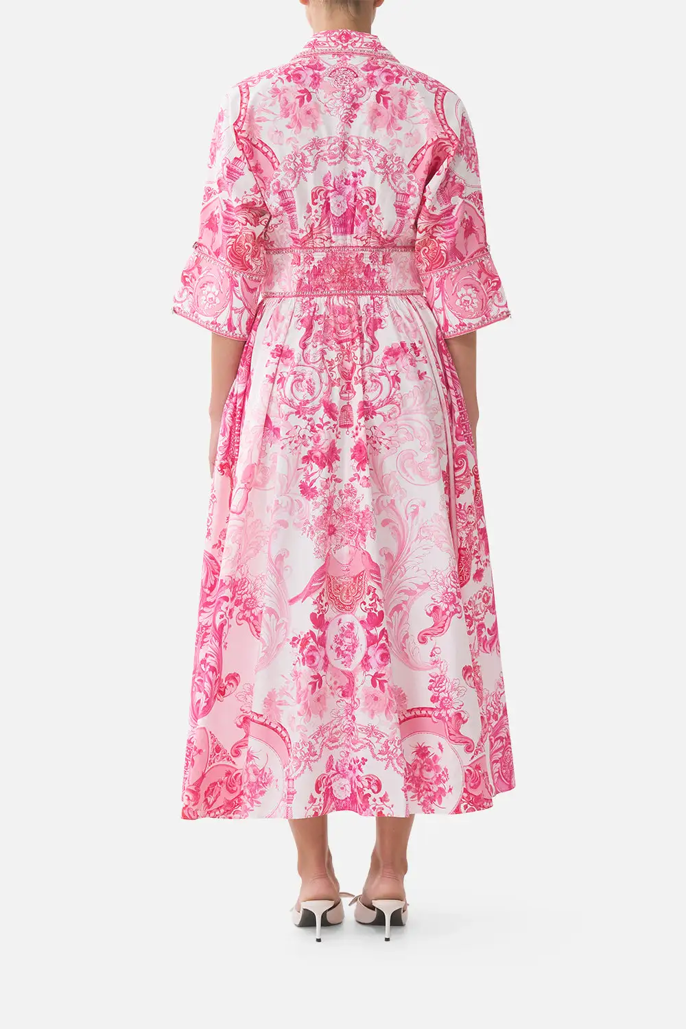 Shaped Waistband Midi Dress