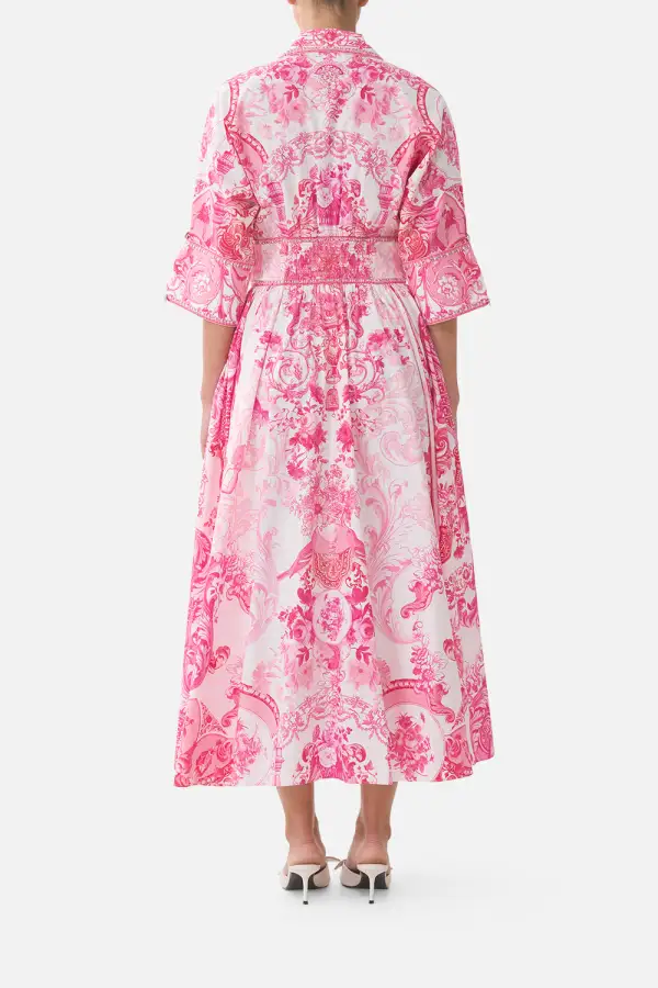 Shaped Waistband Midi Dress