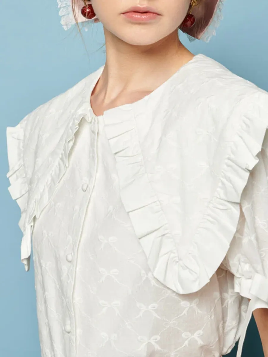 Bow Embroidered Blouse