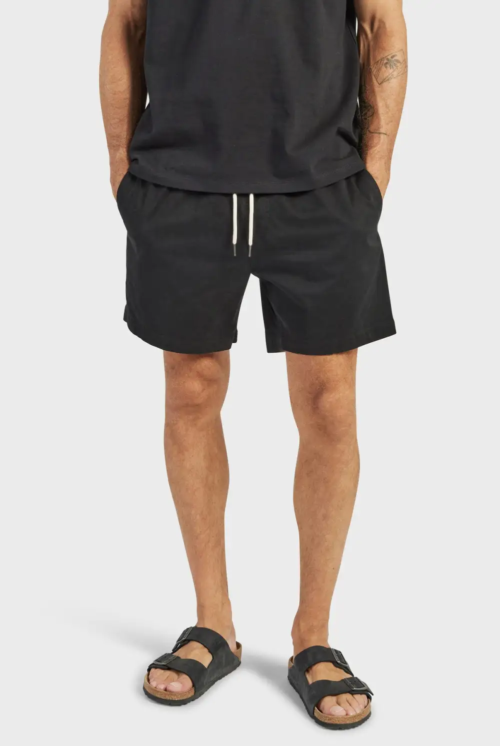 Casual Drawstring Waist Cotton Blend Athletic Shorts