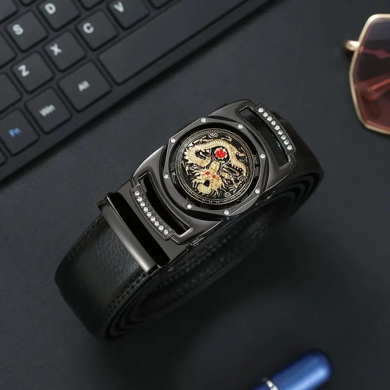 Automatic Buckle Stone Rhinestone Men's Belt