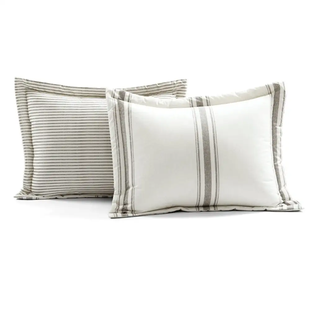 Striped Farmhouse Reversible Comforter Bedding Set