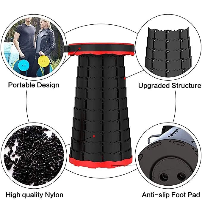 Height-Adjustable Telescopic Outdoor Stool Multi-Purpose Folding Table