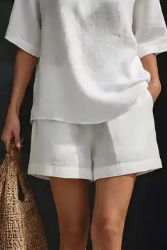 Streamlined Refined Pocketed Top and Shorts Matching Set