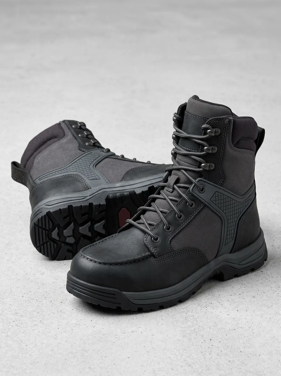 Unisex Modern Tactical Outdoor Leather Print Work Boots