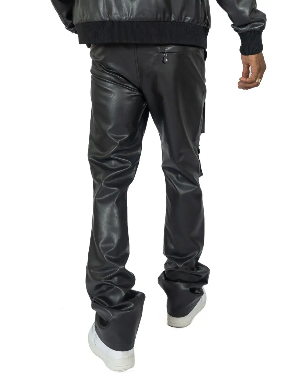 Vegan Leather Stacked Pants