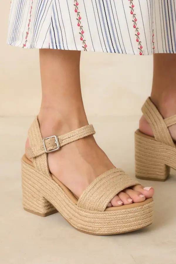 Fully Woven High-Heeled Sandals