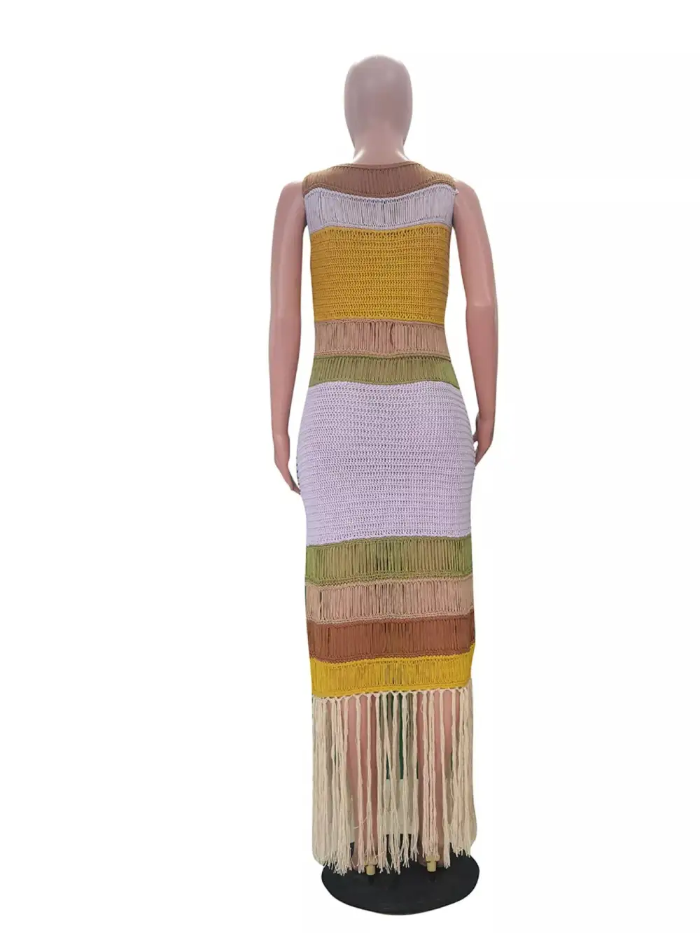 Knit Color-Block Maxi Dress