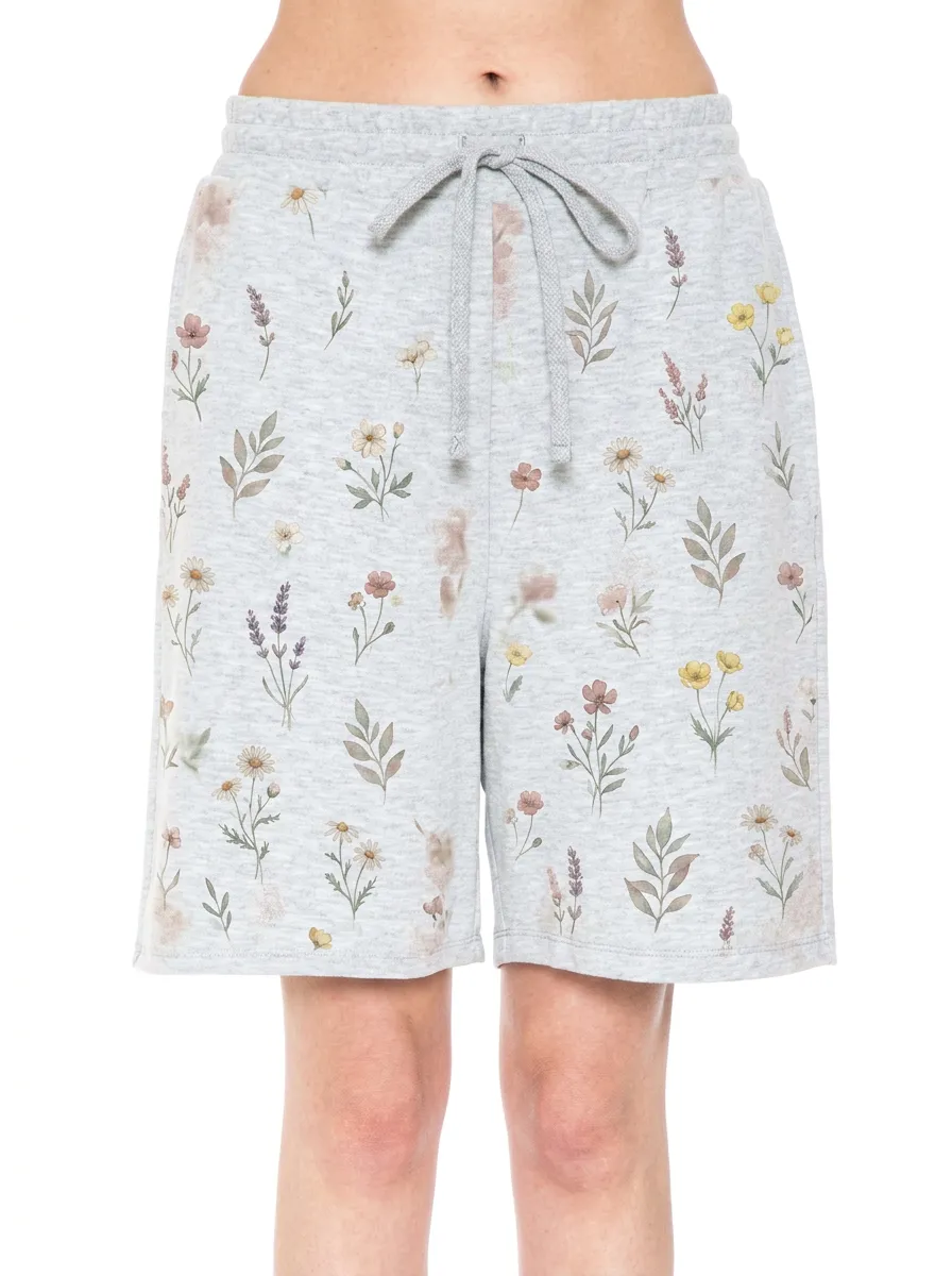 Women's Botanical Garden Wildflower Printed Lounge Shorts
