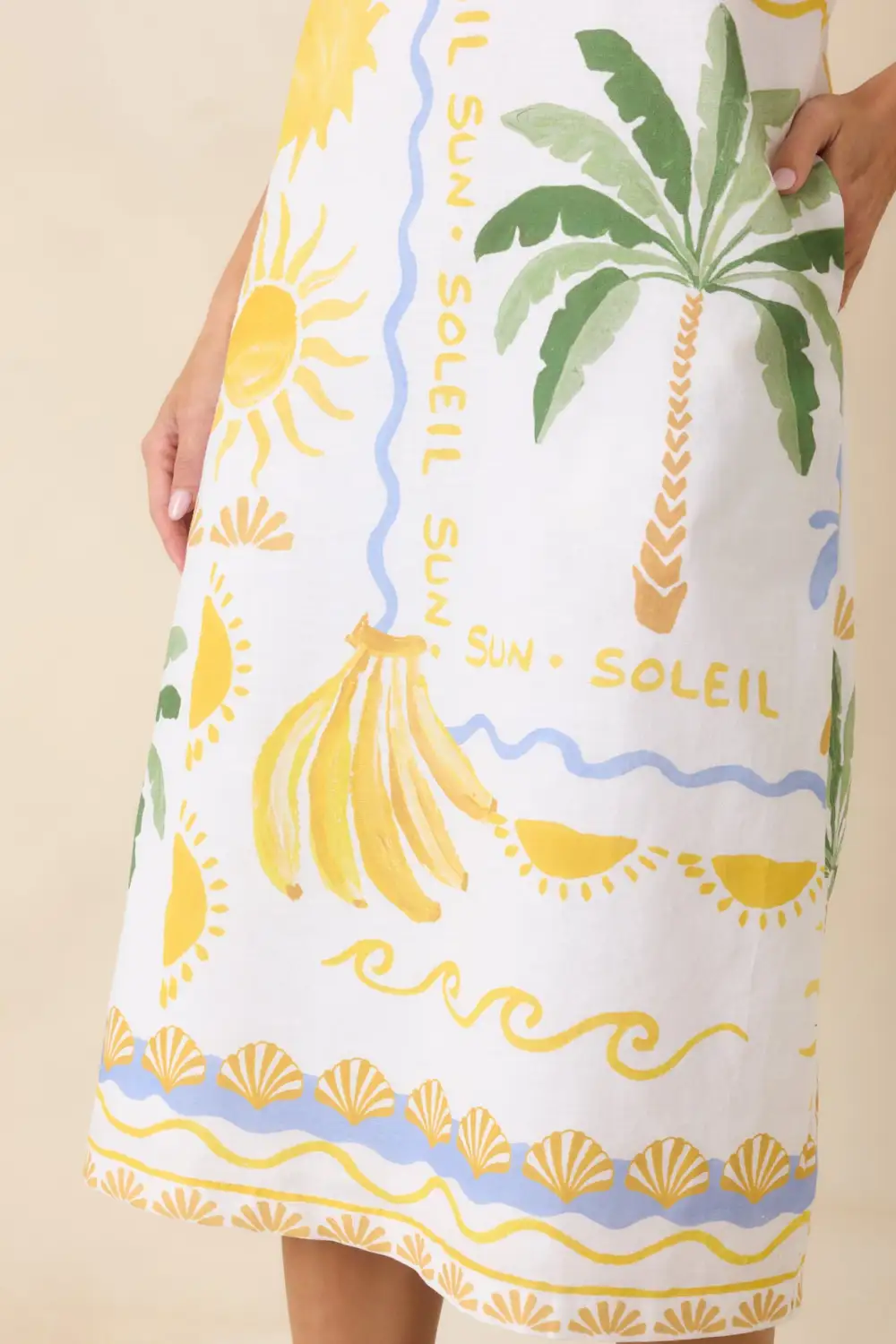 White Banana Midi Dress