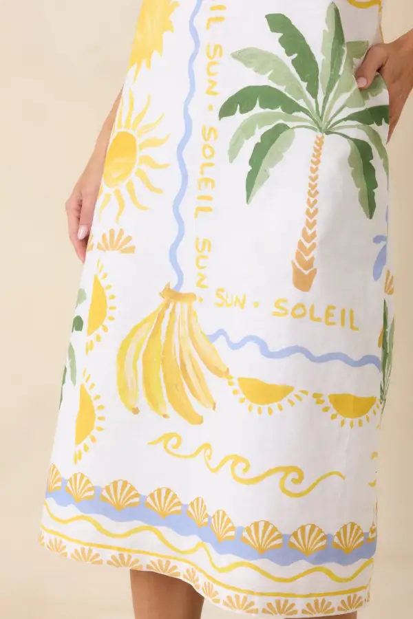 White Banana Midi Dress