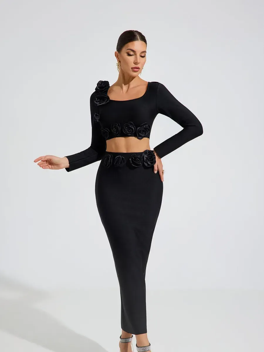 Giana Noir Rose Two Piece Set