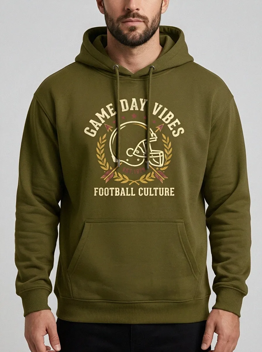 Men's American Football Game Day Helmet Graphic Hoodie