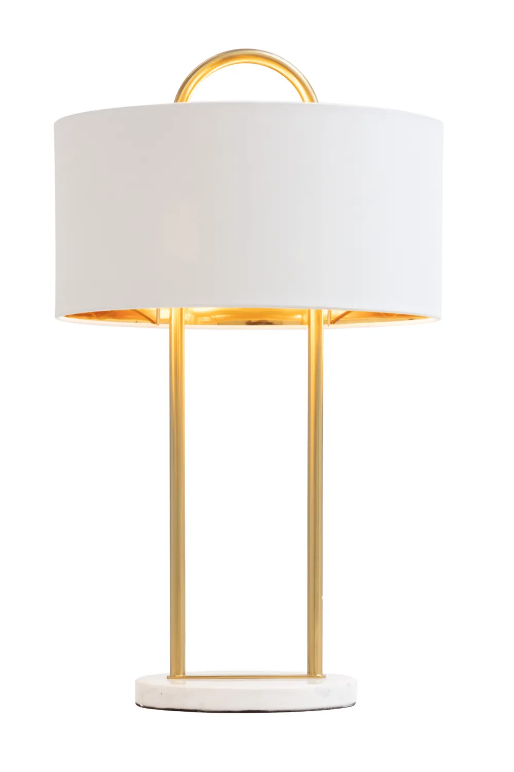 Drum Shade Modern Marble Iron Brass Table Lamp
