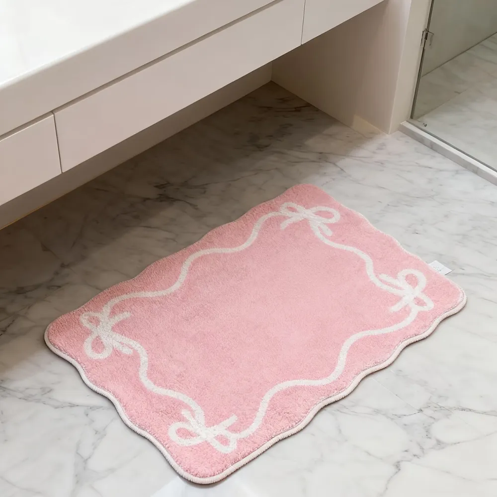 Non-Slip Bow Bath Rug