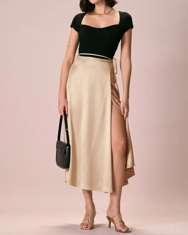 High Waist Cream Skirt