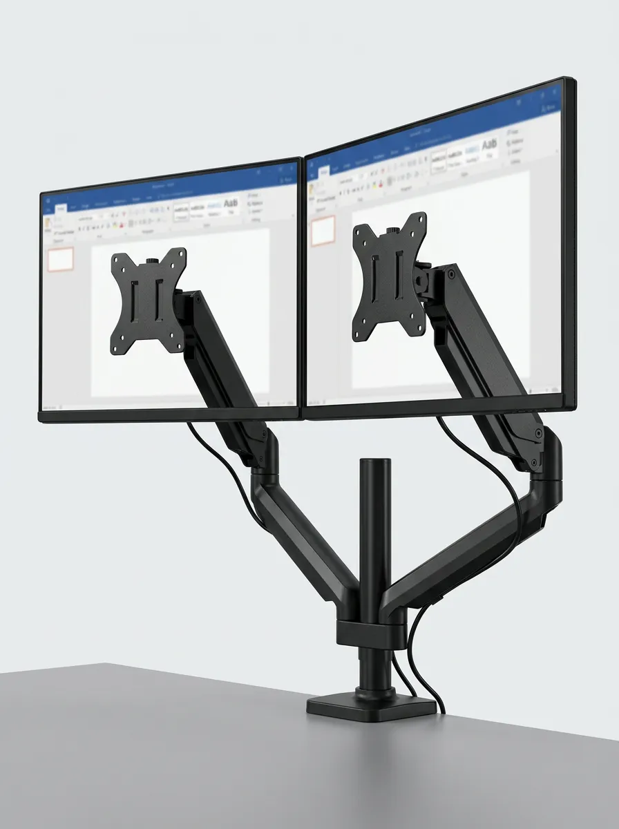 Dual Monitor Adjustable Desk Mount